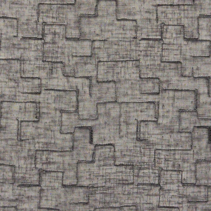 Minos # 546 Noir by Maxwell Designer Fabric Sheer Paths 100% POLYESTER TURKEY V-8" H-6.4" 118" EMB. WIDTH 110" - Swanky Fabrics -