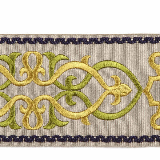 Mainz - Lime by Europatex Designer Fabric Tapes Galore 100% Polyester China See Sample Horizontal: N/A and Vertical: N/A 3.05 inches  - Swanky Fabrics -