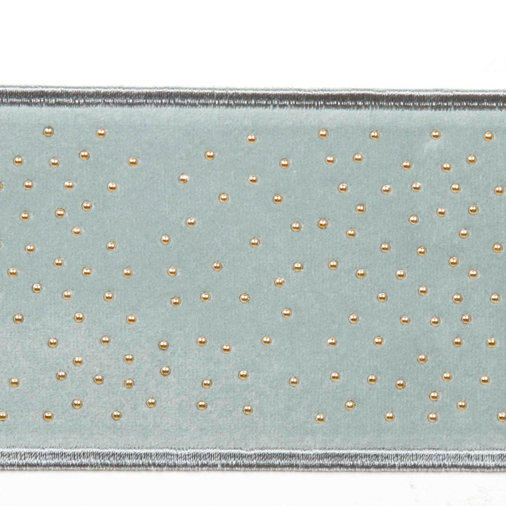Mellow Seaglass by Europatex Designer Fabric Mellow 82.1% Polyester / 11% Rayon / 6.9% Metallic yarn 3.00 inches - Swanky Fabrics -