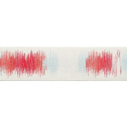 Melody - Coral by Europatex Designer Fabric Melody 100% Polyester China See Sample Horizontal: N/A and Vertical: N/A 3.00 inches  - Swanky Fabrics -