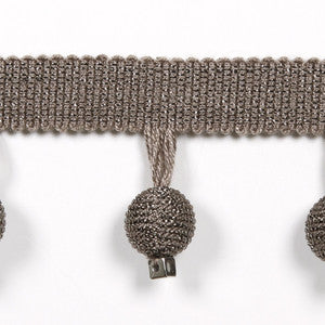 Europatex Fabric Le Lin Metallic Beaded Fringe Magnesium