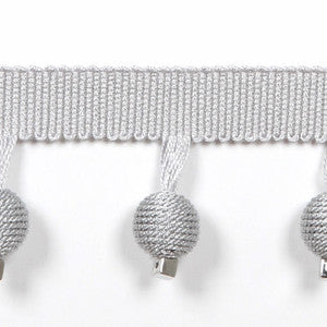 Europatex Trim Le Lin Metallic Beaded Fringe Silver
