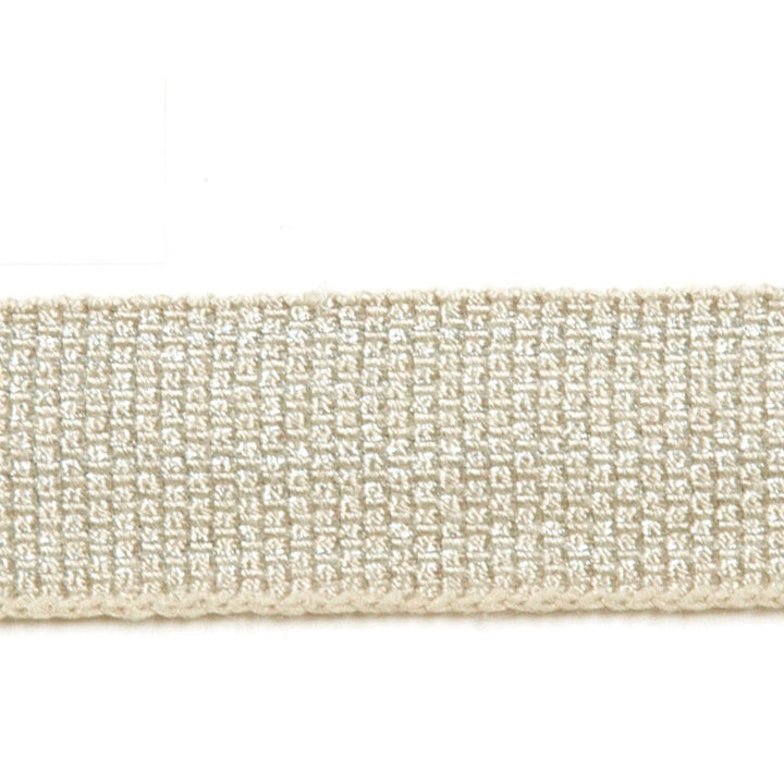 Le Lin Metallic Micro Tape Silver by Europatex Designer Fabric Le Lin 42% Fibranne, 30% Rayon, 25% Metallic yarns, 3% Polyester 0.56 inches - Swanky Fabrics -