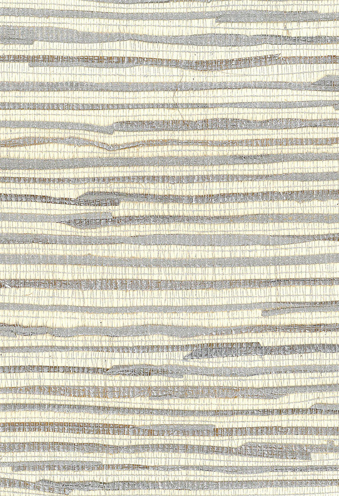 Java Grass Metallic Silver, Off White NA204 by Seabrook Designs Designer Wallpaper
