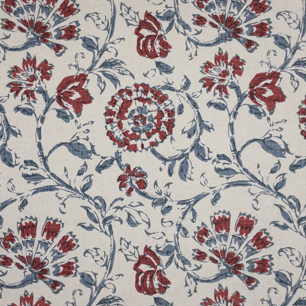 Natter 2 Rouge by Stout Designer Fabric COMFORTABLE LIVING QUARTZ/TILE 36%COT 30%POL 17%SVI 17%LIN INDIA Horizontal: 13.125 and Vertical: 15.750 54.5 in - Swanky Fabrics -
