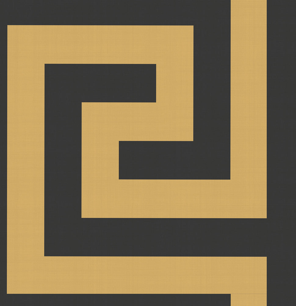 Vogue Black and Metallic Gold NE50000 by Seabrook Designs Designer Wallpaper