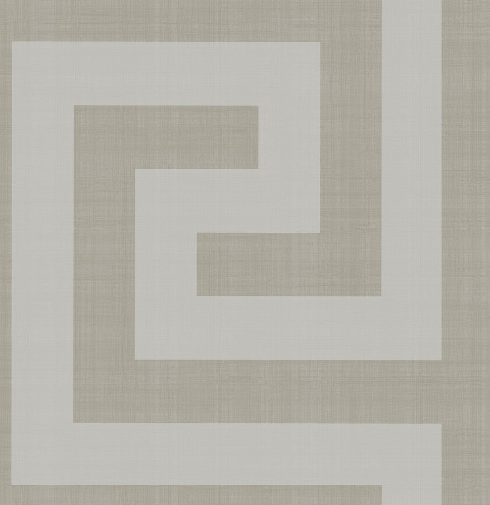 Vogue Metallic Silver and Taupe NE50008 by Seabrook Designs Designer Wallpaper