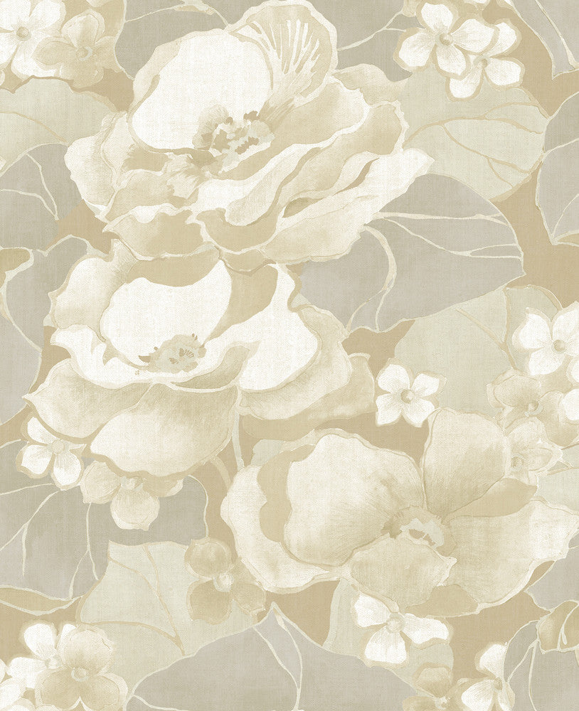 Adorn Light Tan and Off-White NE50505 by Seabrook Designs Designer Wallpaper