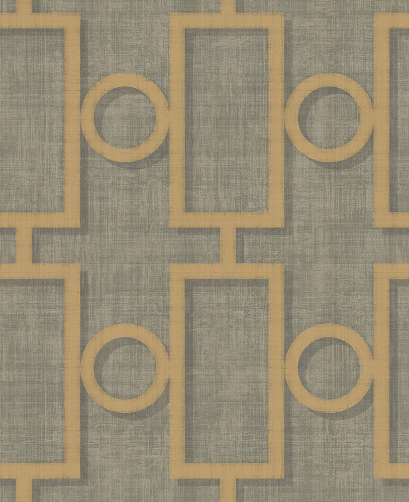 Adorn Geo Metallic Gold and Platinum NE50600 by Seabrook Designs Designer Wallpaper
