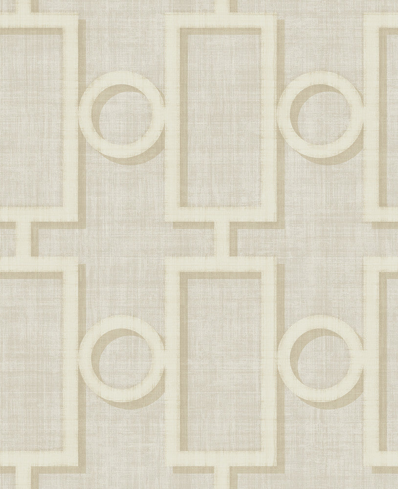 Adorn Geo Cream and Off-White NE50605 by Seabrook Designs Designer Wallpaper