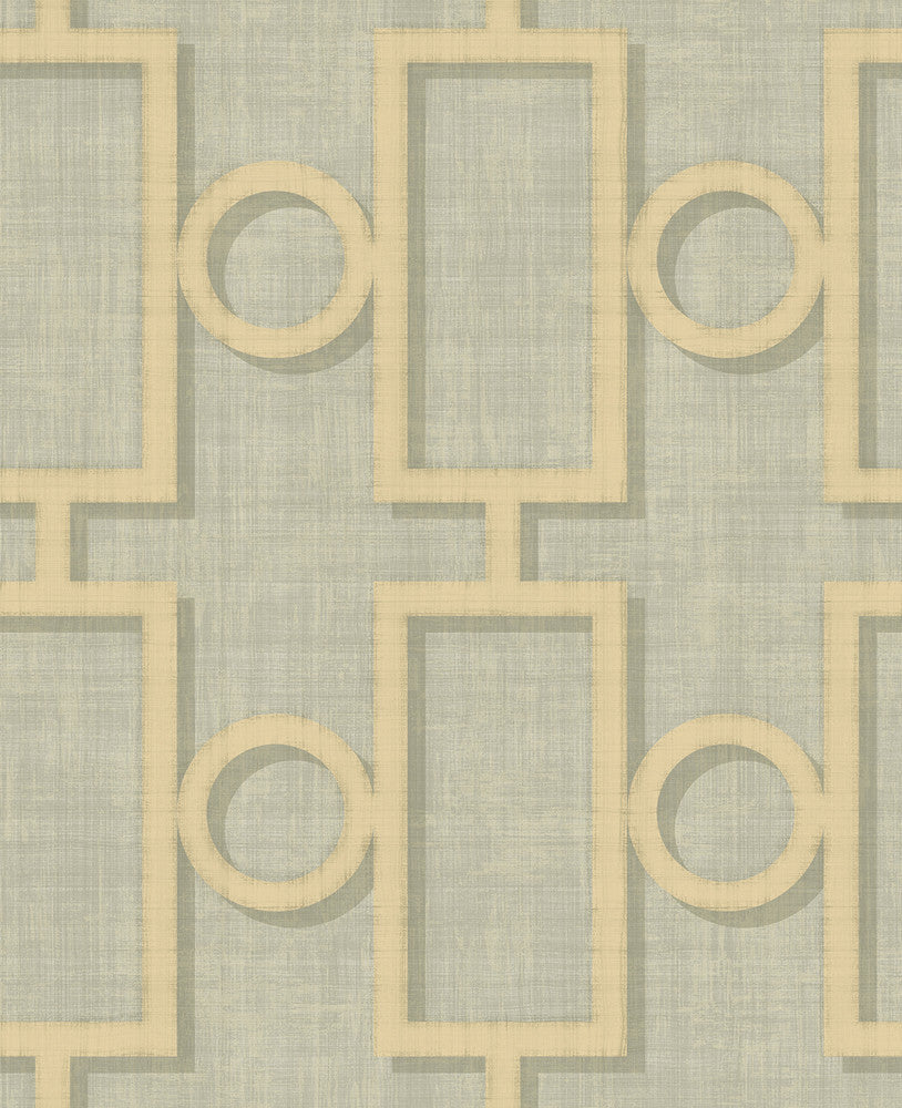 Adorn Geo Metallic Gold and Gray NE50608 by Seabrook Designs Designer Wallpaper