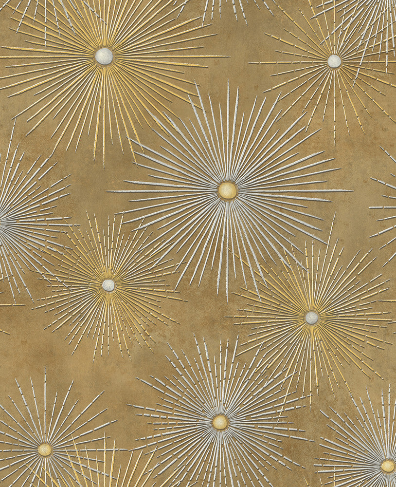 Catwalk Metallic Gold and Caramel NE51007 by Seabrook Designs Designer Wallpaper