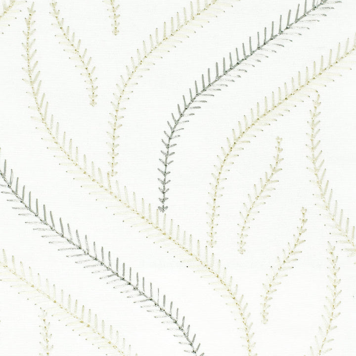 Nero 4 Cream by Stout Designer Fabric Rainbow Library Eggshell/Sandstone 100% Cotton Embroidery INDIA WYZENBEEK 6 000 DOUBLE RUB WEAR TEST (LIGHT DUTY) Horizontal: 6.25 and Vertical: 5 51 in - Swanky Fabrics -