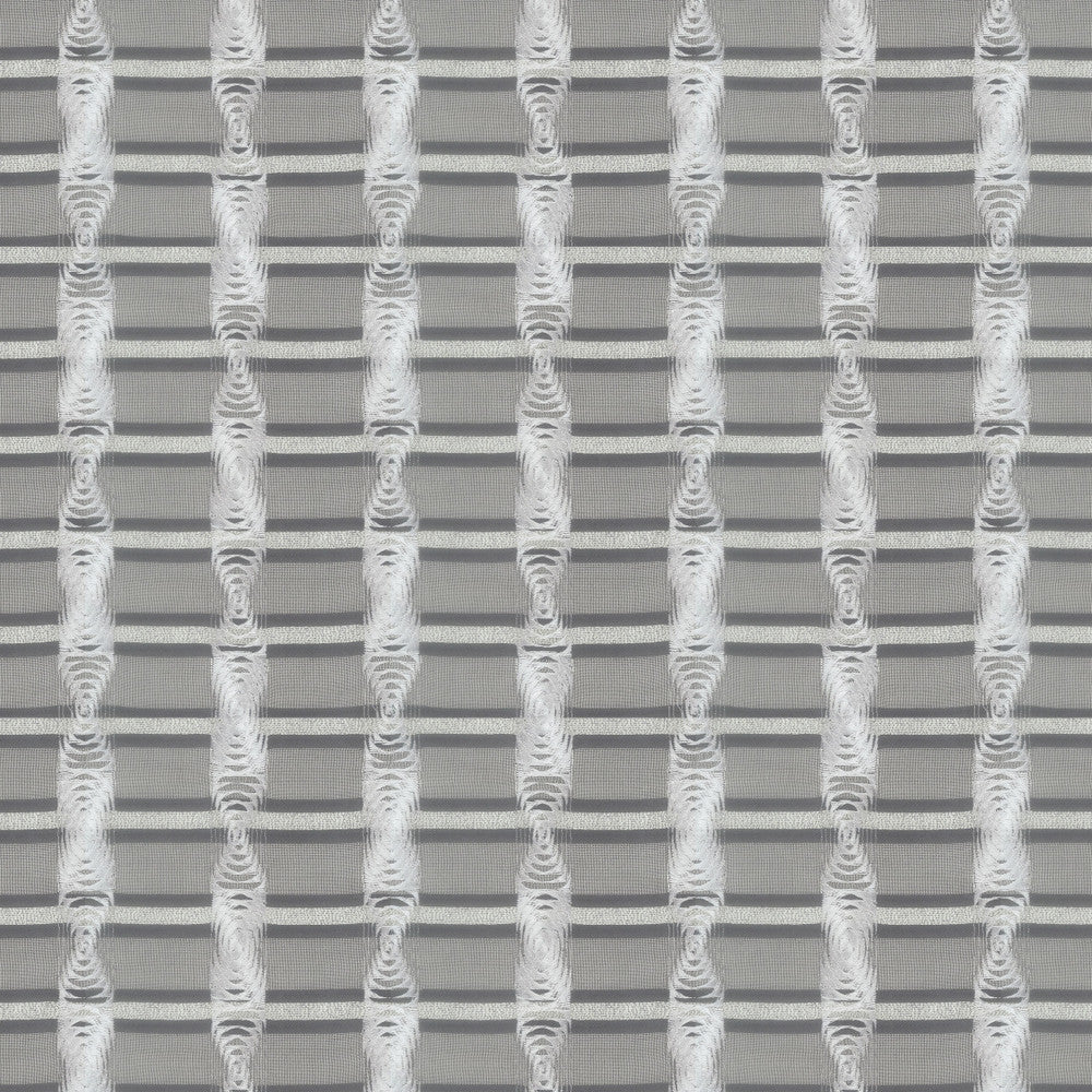 Neutron 2 Silver by Stout Designer Fabric RAINBOW LIBRARY FOG/COAL 87%SVI 13%POL %BEMB INDIA Horizontal: 13.625 and Vertical: 16.25 51 in - Swanky Fabrics -