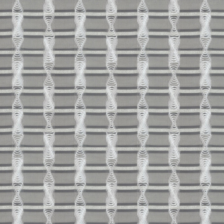 Neutron 2 Silver by Stout Designer Fabric RAINBOW LIBRARY FOG/COAL 87%SVI 13%POL %BEMB INDIA Horizontal: 13.625 and Vertical: 16.25 51 in - Swanky Fabrics -