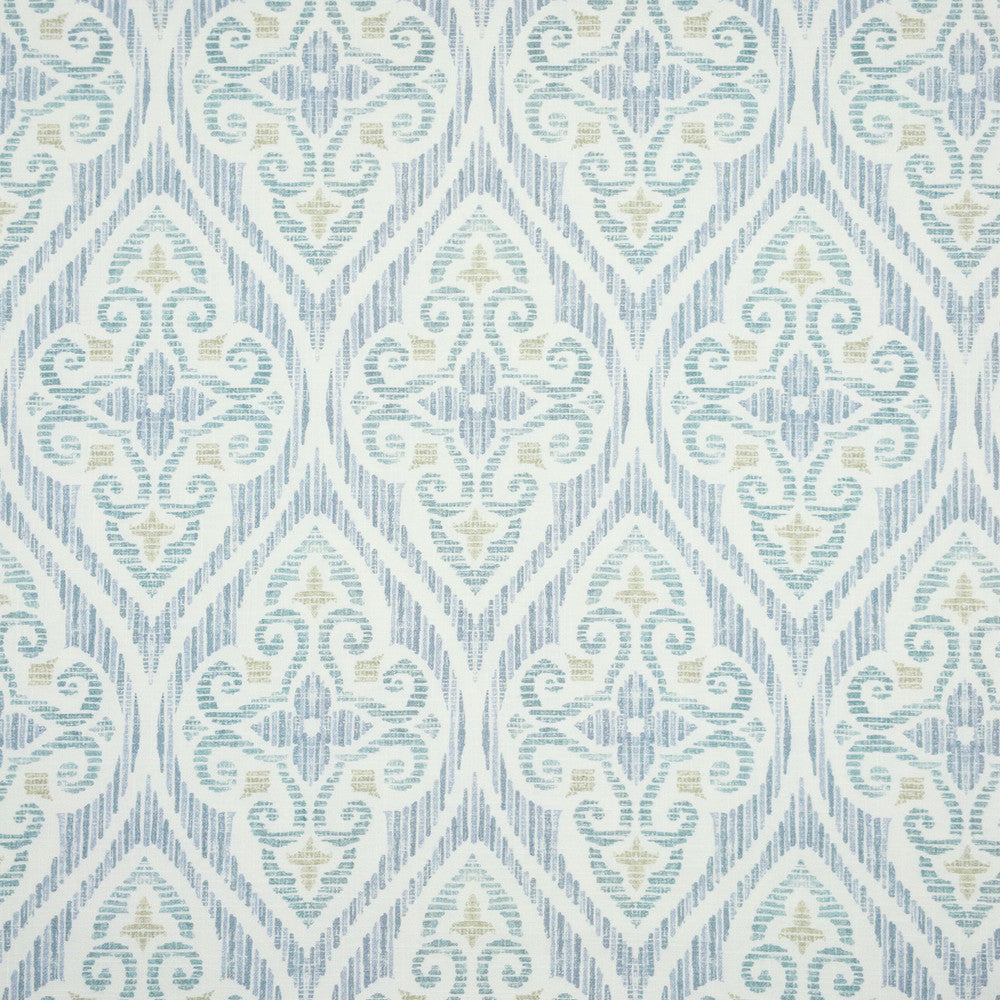Newberry 1 Seaglass by Stout Designer Fabric COMFORTABLE LIVING BAHAMA/CARIBBEAN 100%COT SPAIN Horizontal: 6.750 and Vertical: 6.750 54 in - Swanky Fabrics -