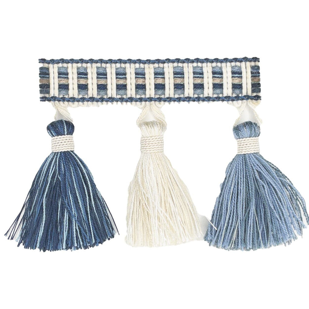 Nina Tassel Fringe 1 Cobalt by Stout Trim Stout Trim Nina Tassel Fringe 1 CobaltTrim ALLURE TRIM 57%POL 43%SVI TURKEY </p><p>Repeat: H: 5.000, V: 0.000 3.5 in - Fabric Carolina -