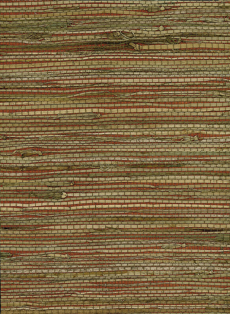 Rushcloth Red, Tan NR161X by Seabrook Designs Designer Wallpaper