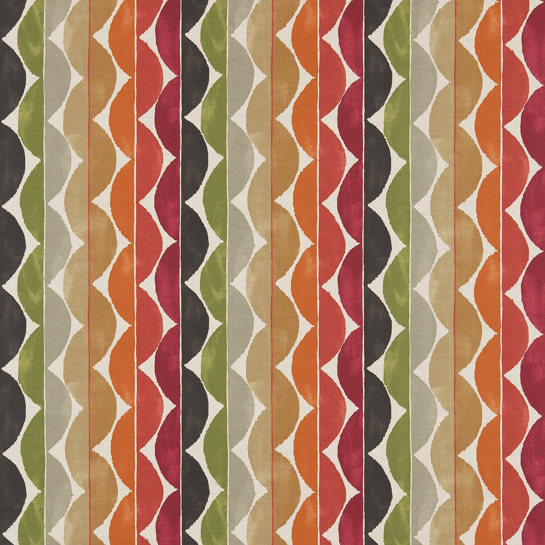 Scion Fabric Yoki - Terracotta/Moss/Amber
