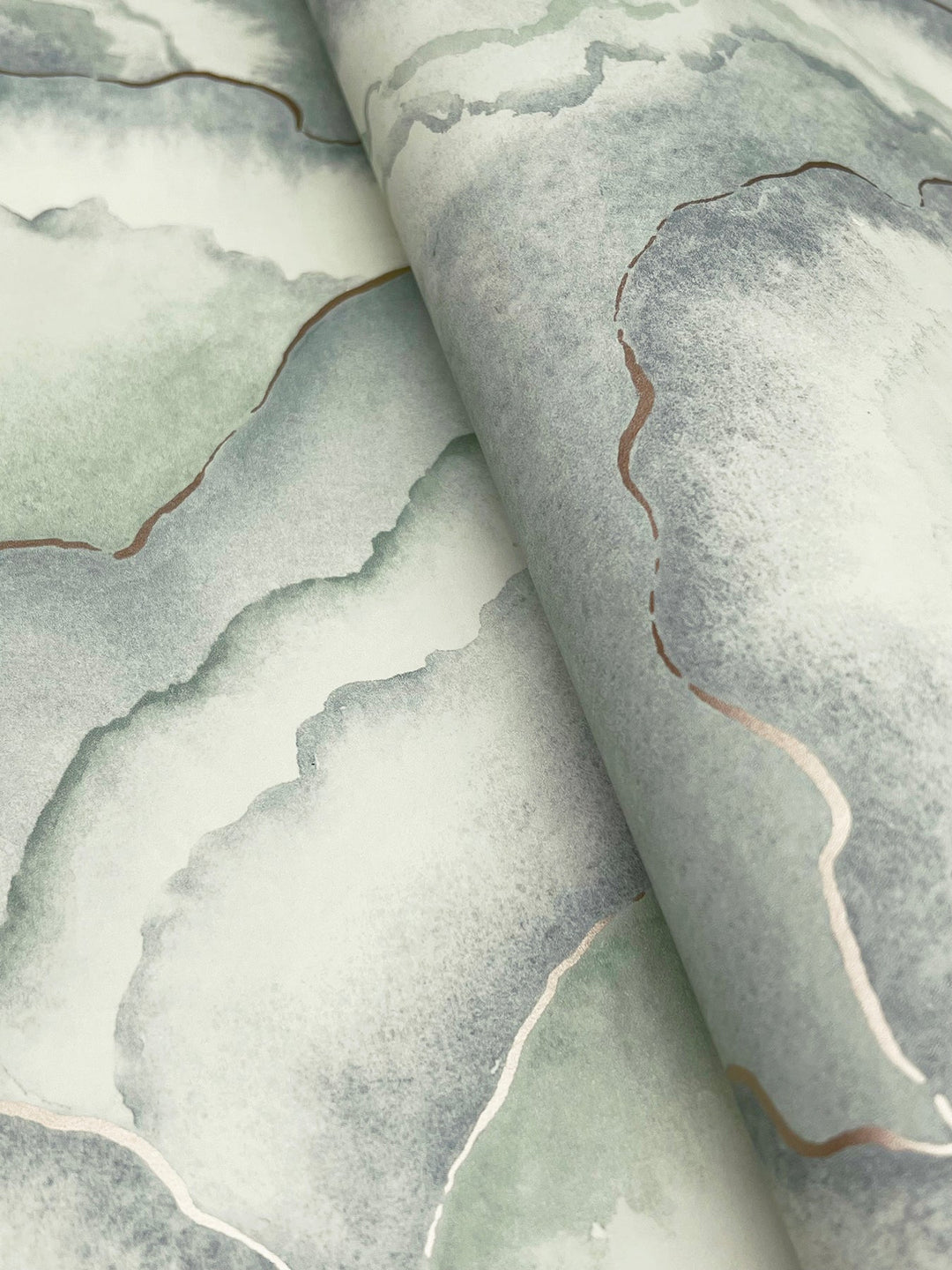 Abalone Seaglass Fans Wallpaper by Candice Olson Designer