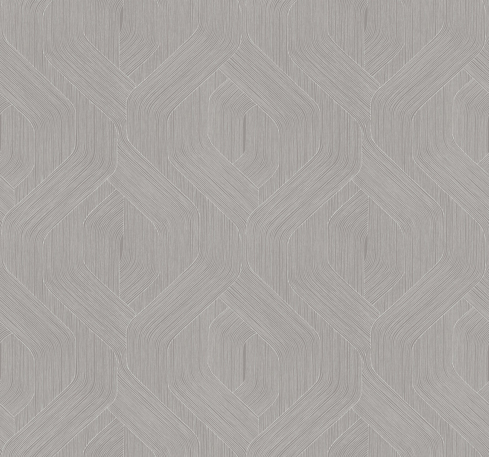 Fine Line Grey Geometric Wallpaper by Candice Olson Designer Natural Discovery Covers about 60.8 square feet 27-in by 27-ft long roll Unpasted 25.25 - Swanky Fabrics -