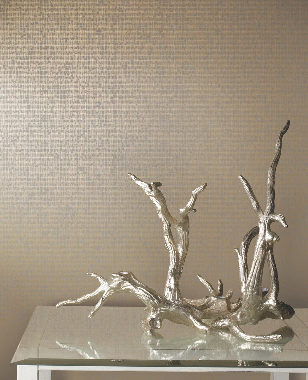 Interactive Taupe & Gold Wallpaper by Antonina Vella Designer