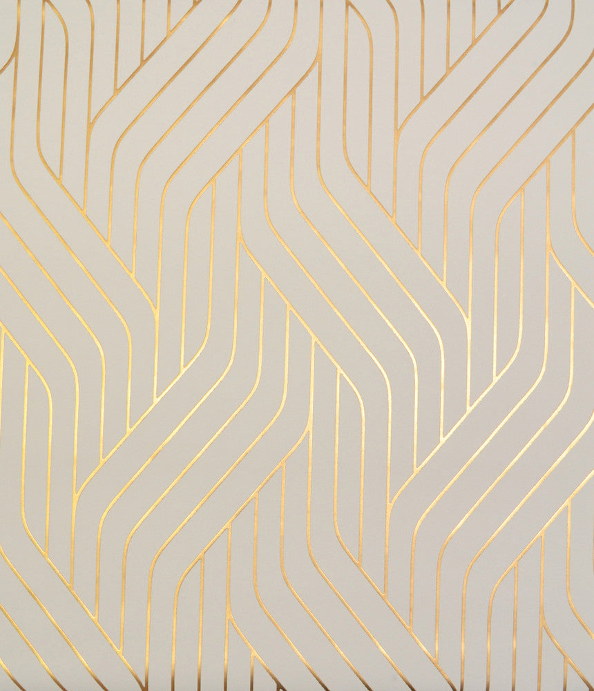Ebb And Flow Almond & Gold Wallpaper by York Wallcoverings Designer Shimmering Finishes Covers about 56.9 square feet 20.8-in by 32.8-ft long roll Unpasted 12.6 - Swanky Fabrics -