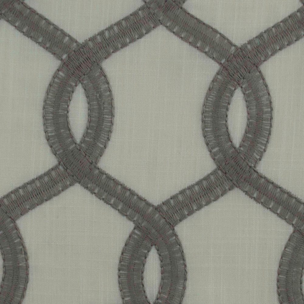 Nantucket Gray by Europatex Designer Fabric Nantucket 100% Polyester 8.5" H, 4" V 55.00 inches - Swanky Fabrics -