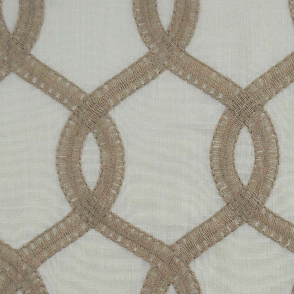 Nantucket Natural by Europatex Designer Fabric Nantucket 100% Polyester 8.5" H, 4" V 55.00 inches - Swanky Fabrics -