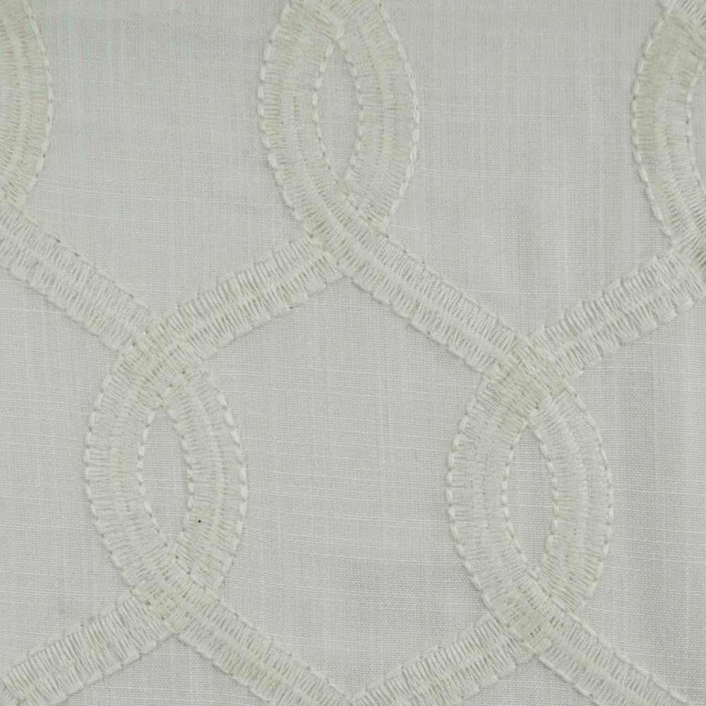 Nantucket White by Europatex Designer Fabric Nantucket 100% Polyester 8.5" H, 4" V 55.00 inches - Swanky Fabrics -