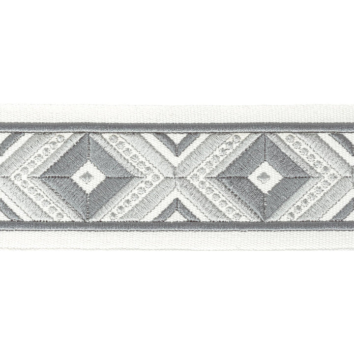 Oakdale Tape 2 Pewter by Stout Trim Stout Trim Oakdale Tape 2 PewterTrim STITCHED UP TRIM INDIA </p><p>Repeat: H: 2.500, V: 3.000 2.5 in - Fabric Carolina -