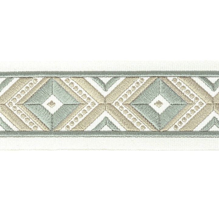 Oakdale Tape 3 Shoreline by Stout Designer Trim STITCHED UP TRIM 100%COT %BEMB INDIA Horizontal: 2.500 and Vertical: 3.000 2.5 in - Swanky Fabrics -