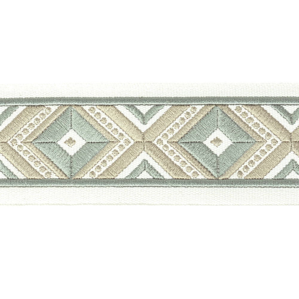 Oakdale Tape 3 Shoreline by Stout Trim Stout Trim Oakdale Tape 3 ShorelineTrim STITCHED UP TRIM 100%COT %BEMB INDIA </p><p>Repeat: H: 2.500, V: 3.000 2.5 in - Fabric Carolina -