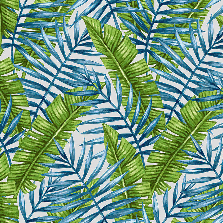 Od-Leaves Aqua by Magnolia Designer Fabric - 100% Acry Dralon Italy 50000 Horizontal: 13.5 and Vertical: 13.5 56" - Swanky Fabrics -