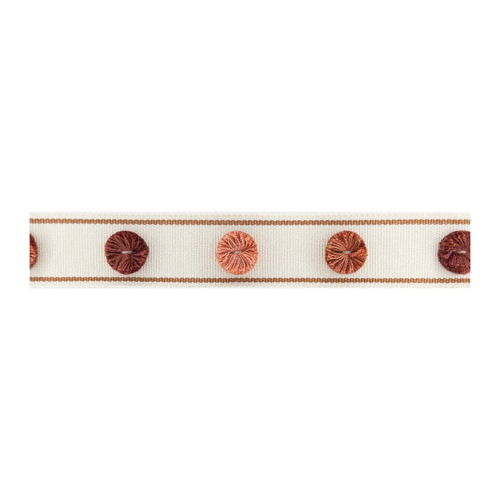 Odessa Tape 7 Spice by Stout Trim Stout Trim Odessa Tape 7 SpiceTrim NEW TRADITIONS TRIM 94%SVI 6%POL CHINA </p><p>Repeat: H: 5.500, V: 0.000 1.25 in - Fabric Carolina -