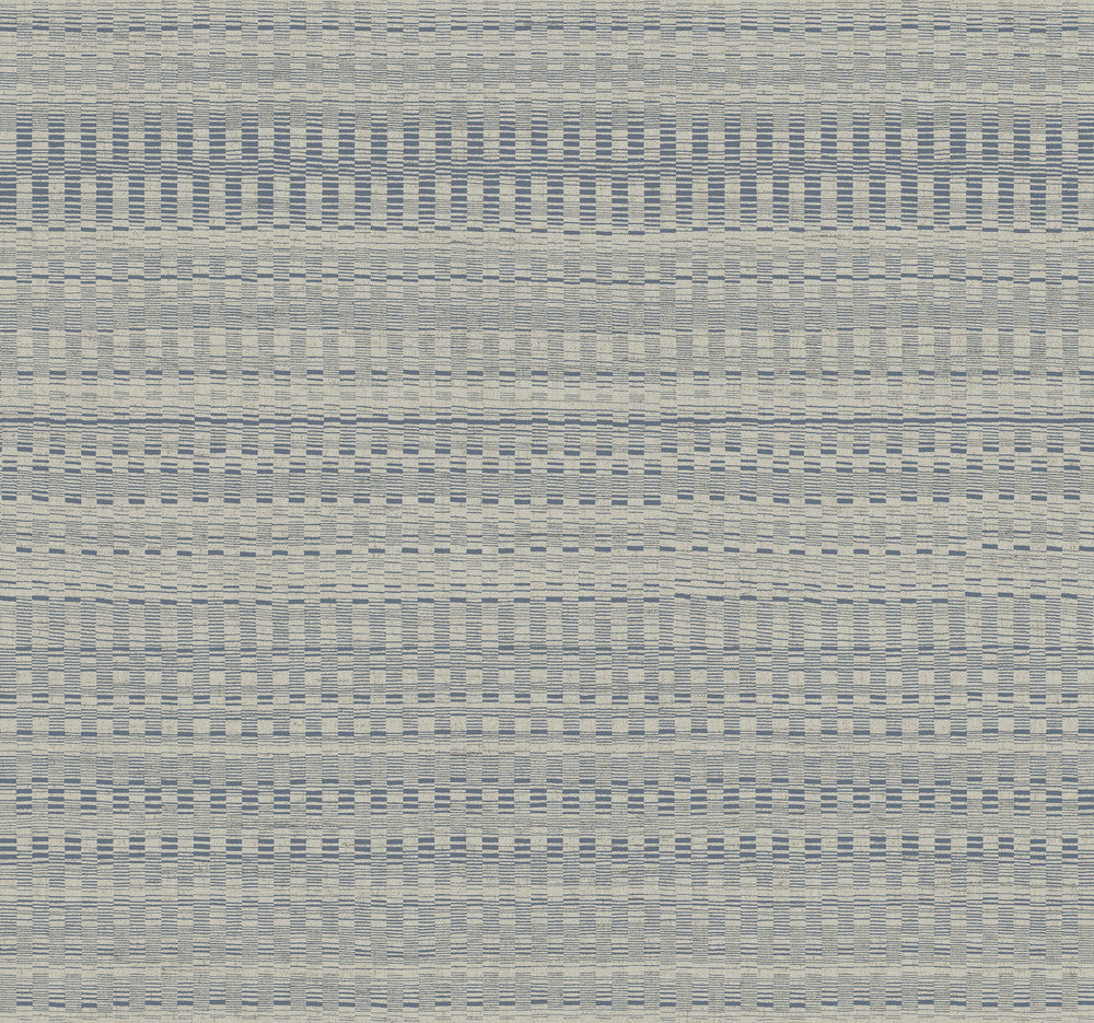 Tapestry Stitch Navy Wallpaper by York Wallcoverings Designer New Origins Covers about 60.8 square feet 27-in by 27-ft long roll Unpasted 25.25 - Swanky Fabrics -