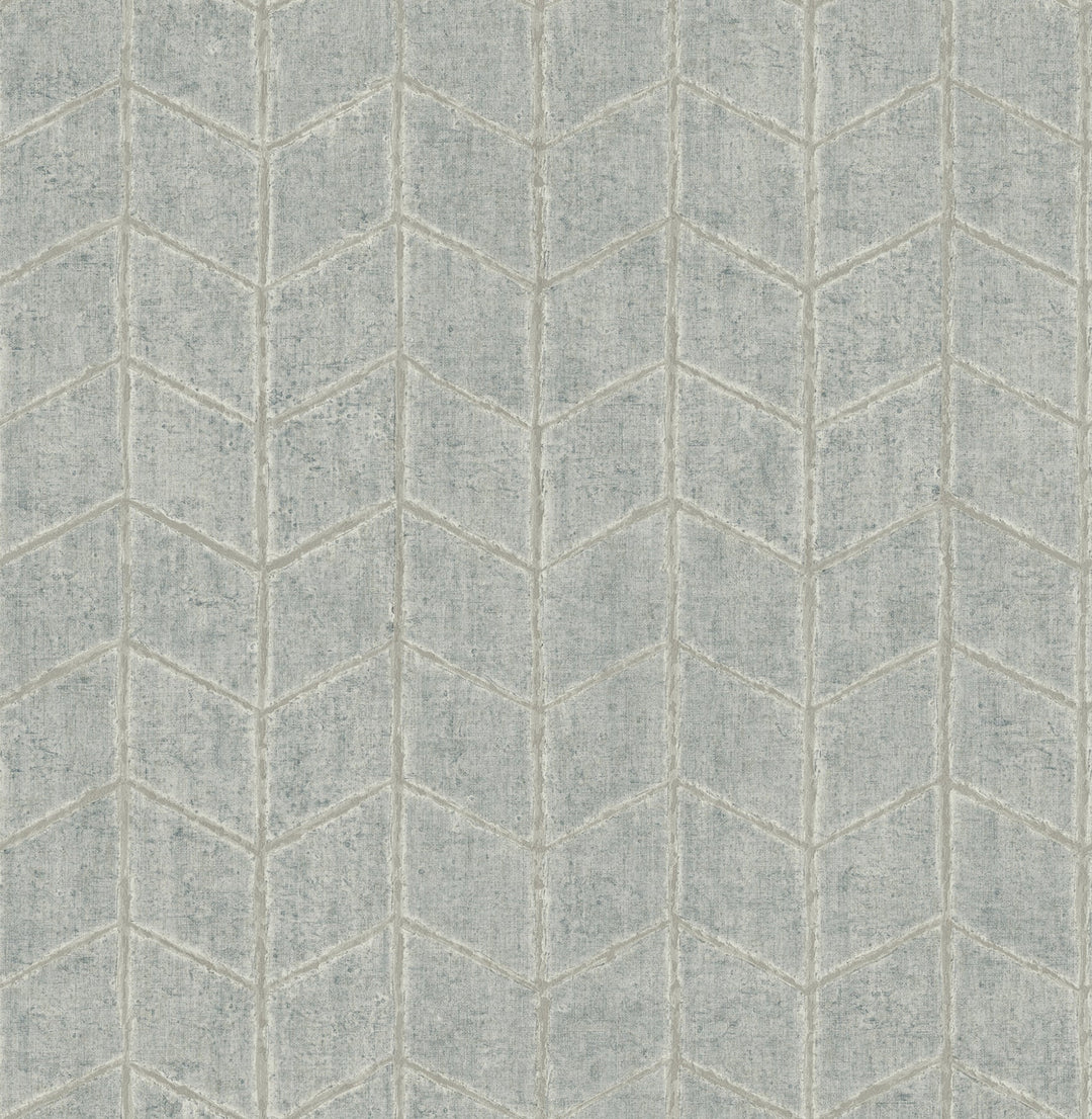 Flatiron Geometric Grey Sky Wallpaper by York Wallcoverings Designer