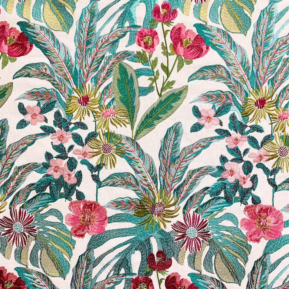 Olga Island by Magnolia Designer Fabric - 48Visc/27Poly/25Ctn-Emb100Visc India 80000 Horizontal: 13.13 and Vertical: 18 52.5 - Swanky Fabrics -