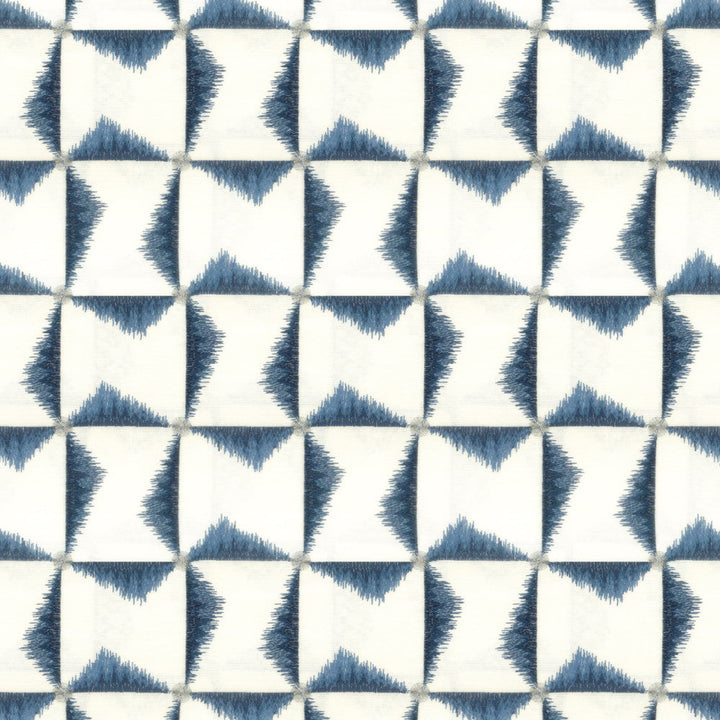 Ontario 3 Navy by Stout Designer Fabric RAINBOW LIBRARY INK/SAPPHIRE 80%COT 20%POL %BEMB INDIA Horizontal: 6.750 and Vertical: 7.500 52 in - Swanky Fabrics -