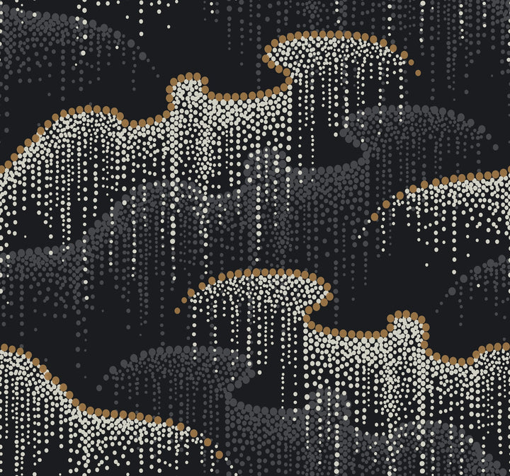 Moonlight Pearls Black Wallpaper by Candice Olson Designer