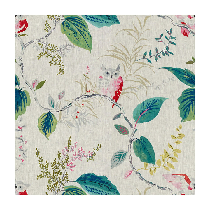 Owlish Multi by Kravet Design Designer Fabric KATE SPADE CURIOSITIES LINEN - 100% China MEDIUM Horizontal: 27 and Vertical: 27 54 - Swanky Fabrics -