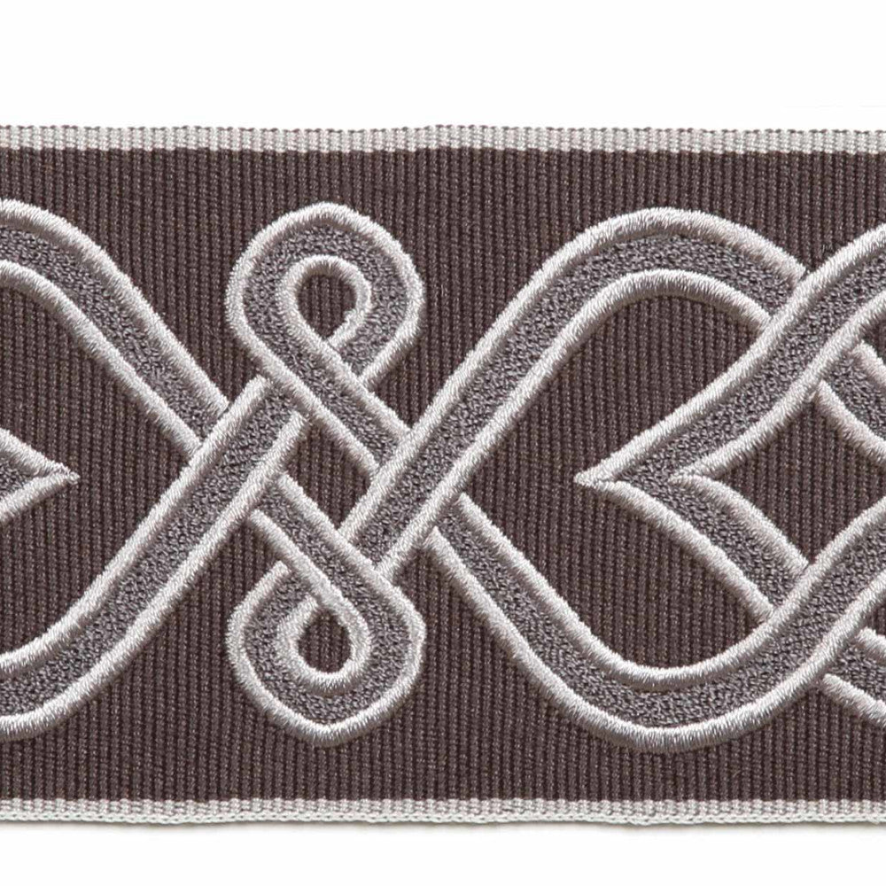 Ovada Silver by Europatex Designer Fabric Tapes Galore 100% Polyester 3.875" 2.65 inches - Swanky Fabrics -