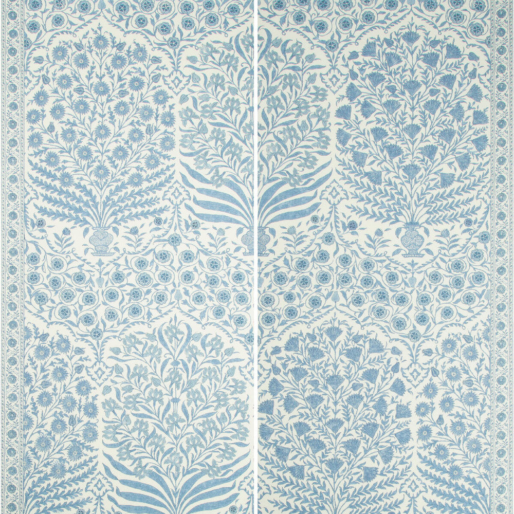 Sameera Paper Blue/Indigo by Lee Jofa Designer Wallcovering OSCAR DE LA RENTA WALLPAPER CELLULOSE - 75%;POLYESTER - 25% United States - Horizontal: 54 and Vertical: 62 54 - Swanky Fabrics -