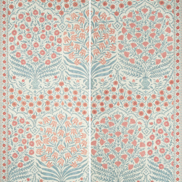 Sameera Paper Red/Blue by Lee Jofa Designer Wallcovering OSCAR DE LA RENTA WALLPAPER CELLULOSE - 75%;POLYESTER - 25% United States Horizontal: 54 and Vertical: 62 54 - Swanky Fabrics -