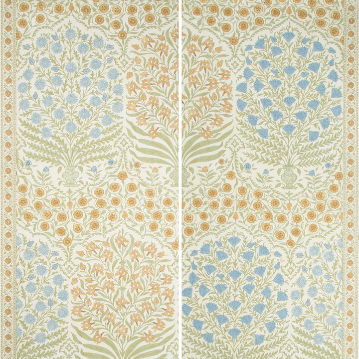 Sameera Paper Sapphire/Gold by Lee Jofa Designer Wallcovering OSCAR DE LA RENTA WALLPAPER CELLULOSE - 75%;POLYESTER - 25% United States Horizontal: 54 and Vertical: 62 54 - Swanky Fabrics -