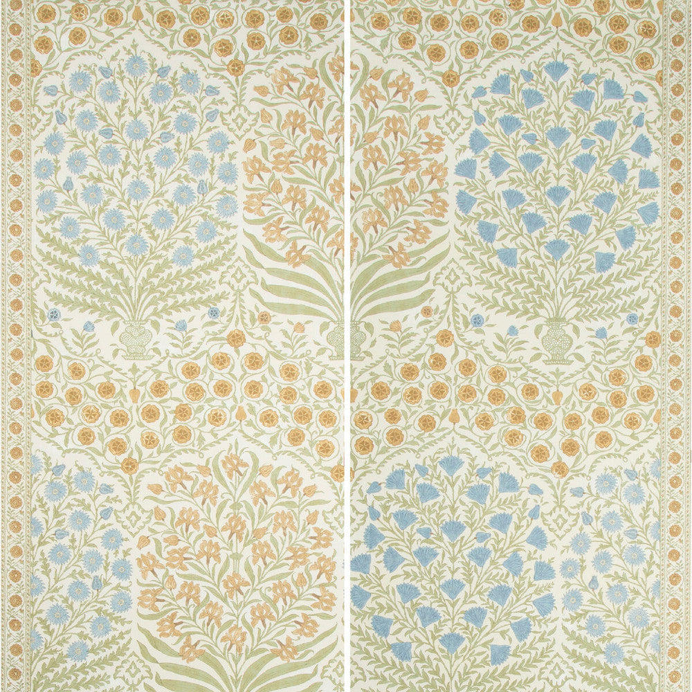 Sameera Paper Sapphire/Gold by Lee Jofa Designer Wallcovering OSCAR DE LA RENTA WALLPAPER CELLULOSE - 75%;POLYESTER - 25% United States Horizontal: 54 and Vertical: 62 54 - Swanky Fabrics -