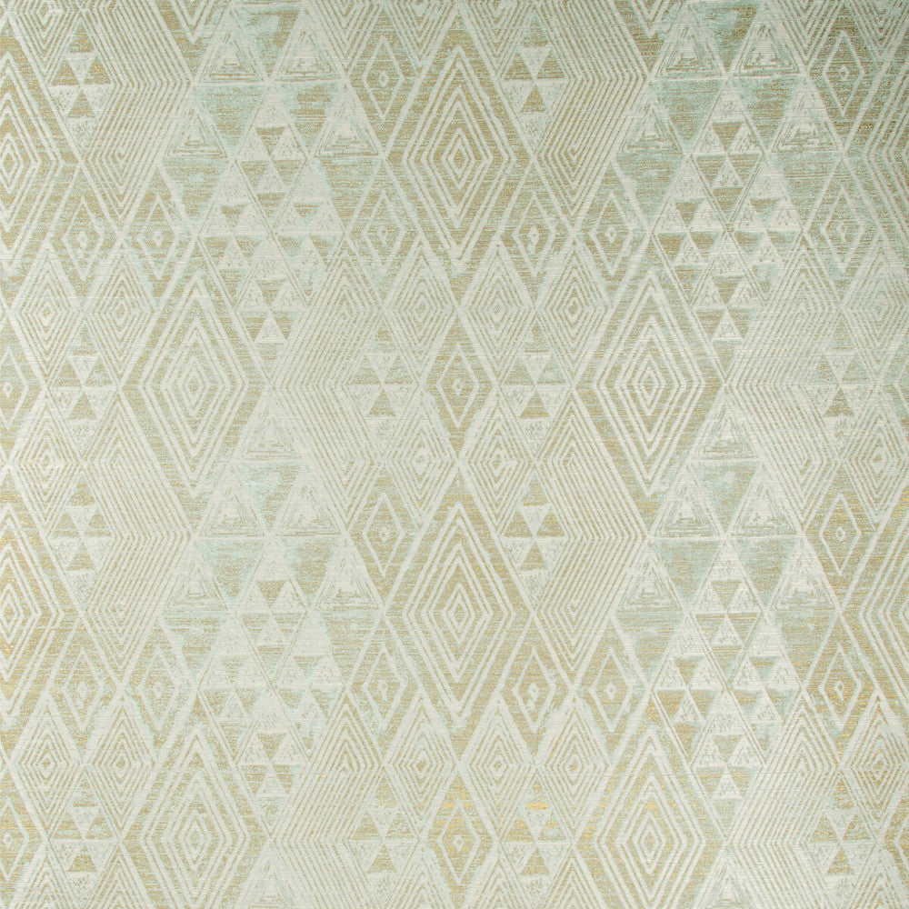 Marula Paper Aqua/Gold by Lee Jofa Designer Wallcovering MERKATO SISAL - 90%;COTTON - 10% United States - Horizontal: 17 and Vertical: 17 34 - Swanky Fabrics -