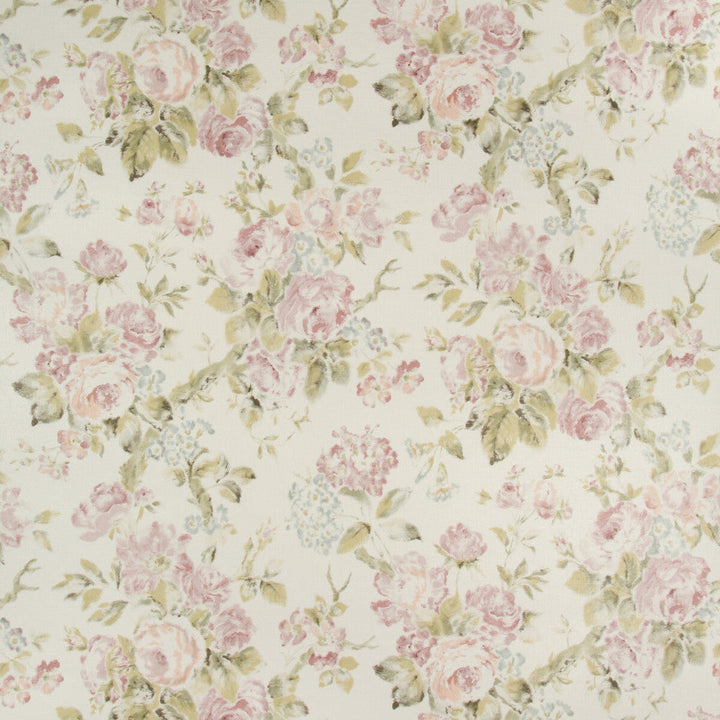 Garden Roses Wp Lilac/Moss by Lee Jofa Designer Wallcovering SUZANNE RHEINSTEIN III LINEN - 80%;ACRYLIC - 20% Italy Horizontal: 34.25 and Vertical: 27.81 34.25 - Swanky Fabrics -