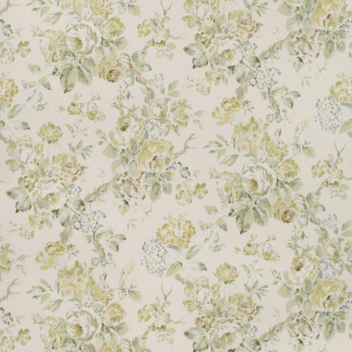 Garden Roses Wp Lime/Leaf by Lee Jofa Designer Wallcovering SUZANNE RHEINSTEIN III LINEN - 80%;ACRYLIC - 20% Italy Horizontal: 34.25 and Vertical: 27.81 34.25 - Swanky Fabrics -