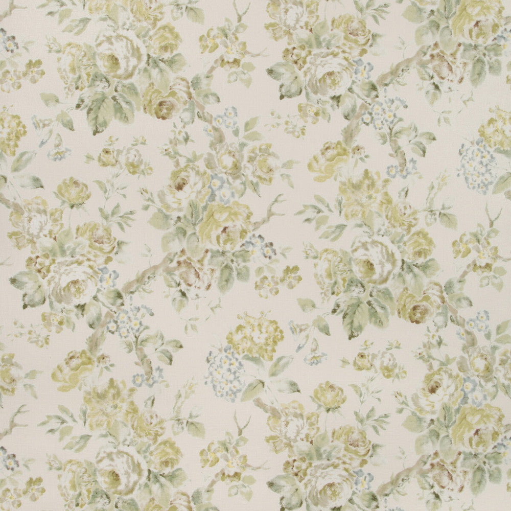 Garden Roses Wp Lime/Leaf by Lee Jofa Designer Wallcovering SUZANNE RHEINSTEIN III LINEN - 80%;ACRYLIC - 20% Italy Horizontal: 34.25 and Vertical: 27.81 34.25 - Swanky Fabrics -